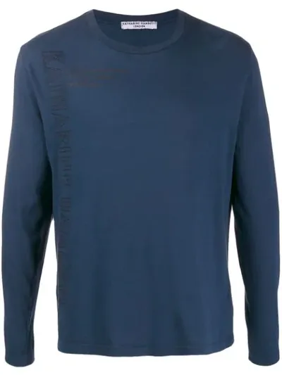 Katharine Hamnett Langarmshirt Mit Logo In Blue