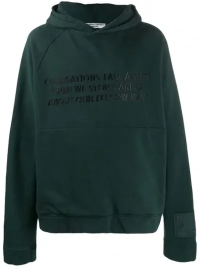 Katharine Hamnett Embroidered Rick Hoodie In Green