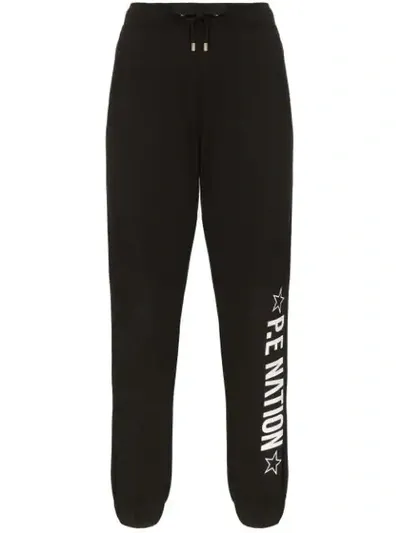 P.e Nation Downclimb Logo-printed Sweatpants In Black