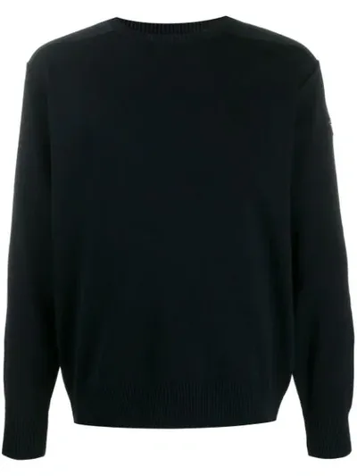 Paul & Shark Mixed Fabric Panel Jumper In Blue