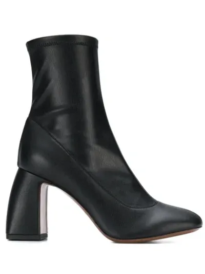 L'autre Chose Zipped Ankle Boots In Black