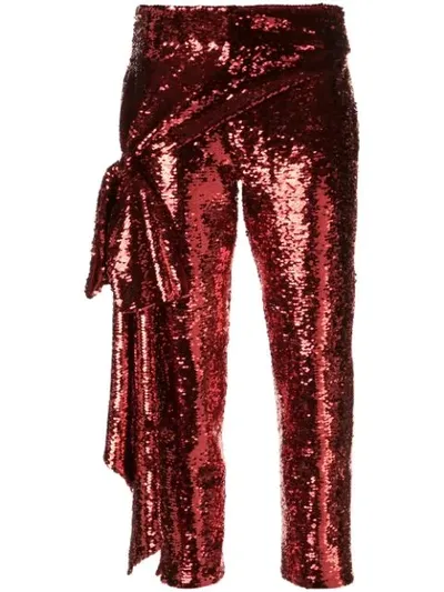 Hellessy Kennedy Sequin Pants In Red