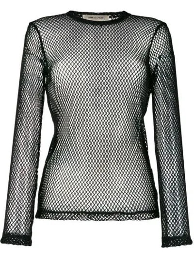 Comme Des Garçons Knit Mesh Top In Black