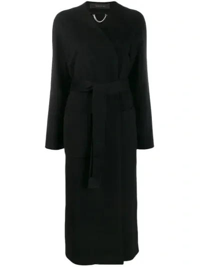 Federica Tosi Wrap-style Midi Coat In Black