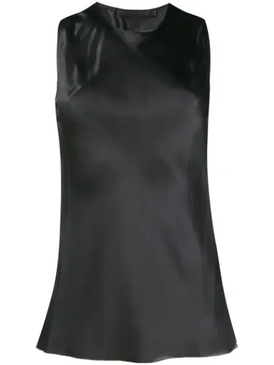 Helmut Lang Satin Twist Top In Grey