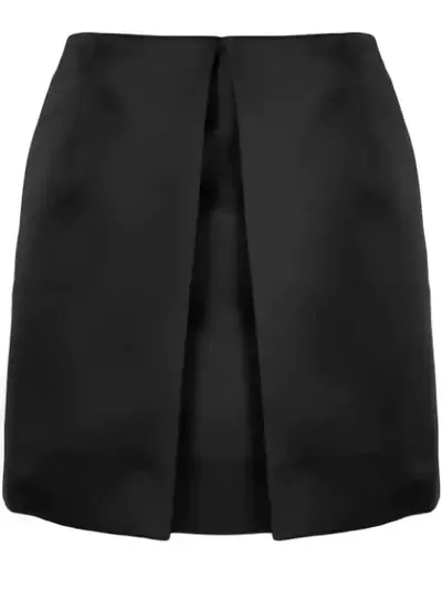 Mm6 Maison Margiela Front Pleat Fitted Skirt In Black