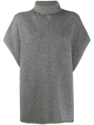 Joseph Turtle Neck Poncho In Grey