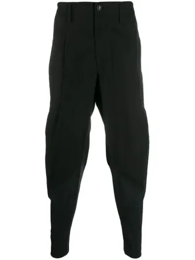 Issey Miyake Tapered Leg Trousers In Black