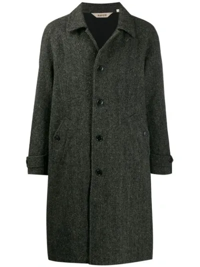 Aspesi Single Breasted Coat In Black