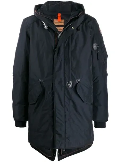 Parajumpers Hooded Padded Coat In Blue