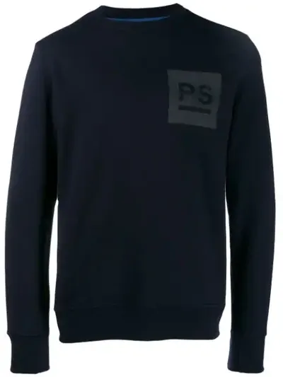 Ps By Paul Smith Logo Print Sweatshirt In Blue