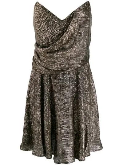 Maria Lucia Hohan Strapless Shift Dress In Silver