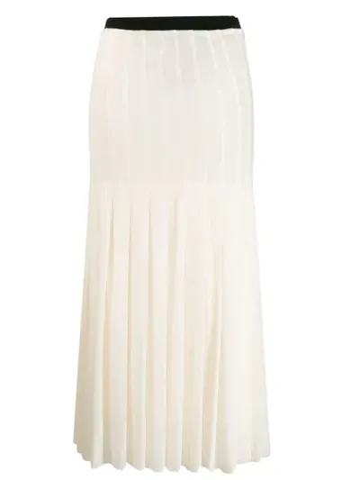 Jil Sander High Waist Pleated Skirt In Neutrals