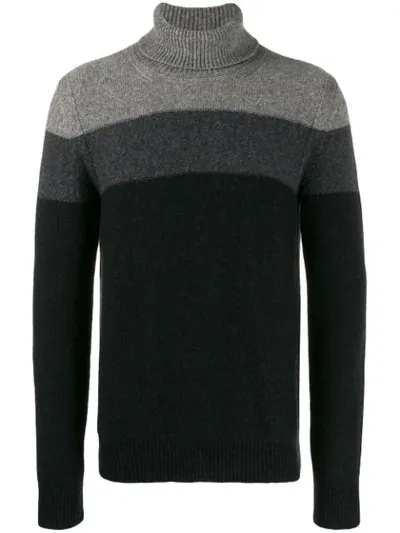 Roberto Collina Ombré Knitted Roll Neck In Black