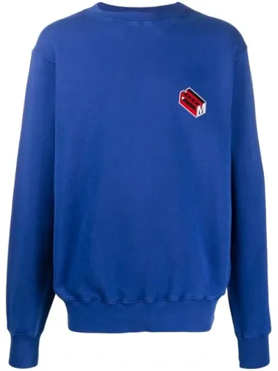 Marni Embroidered Logo Sweatshirt In Blue