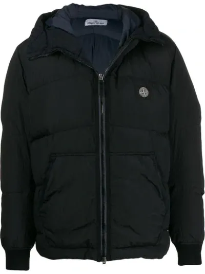 Stone Island Kapuzenjacke Mit Reissverschluss In Blue