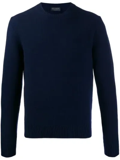 Dell'oglio Crew Neck Knit Sweater In Blue