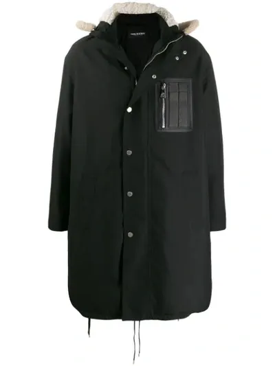 Neil Barrett Shearling Parka In Black