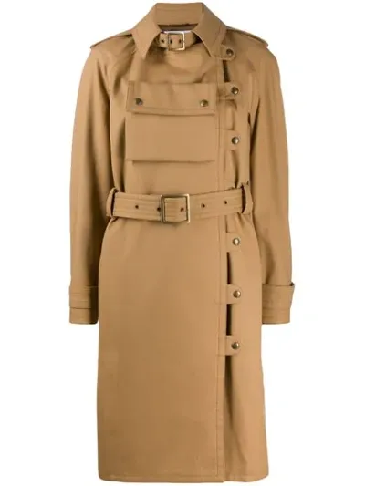 Courrèges Utility Trench Coat In Neutrals