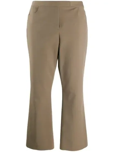 Theory Mid Rise Cropped Trousers In Neutrals