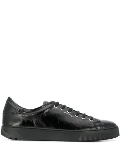 Ferragamo Lace-up Sneakers In Black