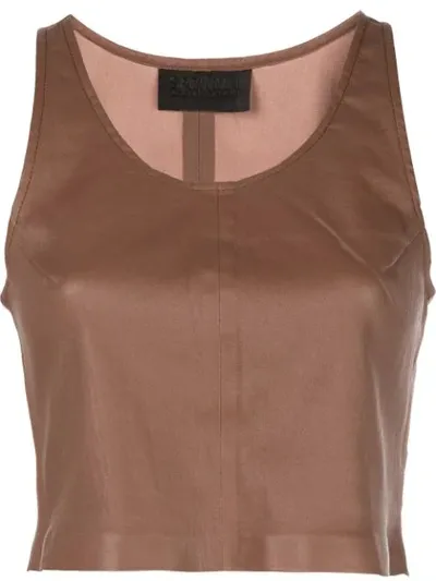 Sprwmn Cropped-tanktop In Brown