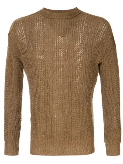 Pre-owned Issey Miyake Open Weave Jumper In Brown