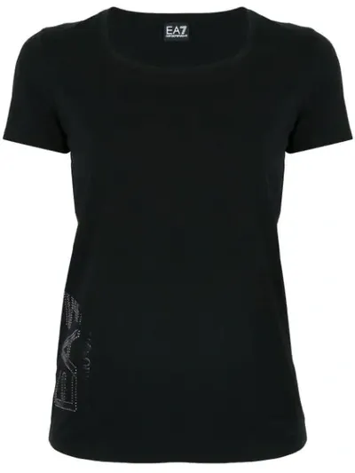 Ea7 Logo T-shirt In Black