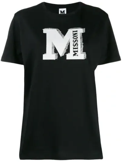 Missoni Logo Print T-shirt In Black