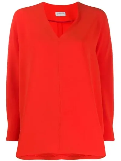 Alberto Biani V-neck Blouse In Red