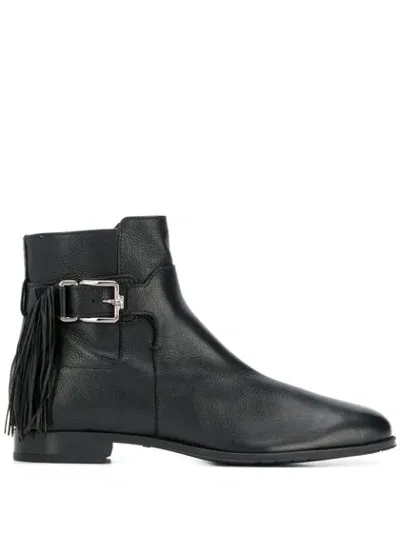 Tod's Leather Ankle Boots In Black