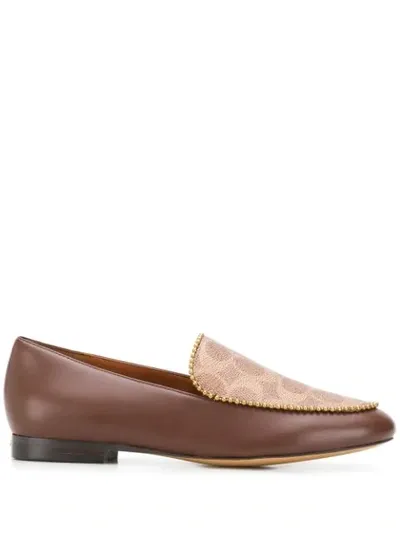 Coach Harper Beadchain Trim Loafers In Brown