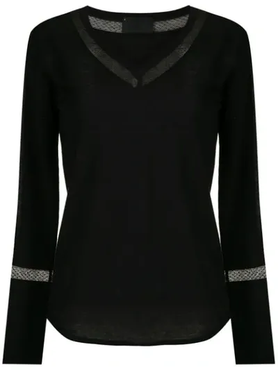 Andrea Bogosian Lace Panels Blouse In Black