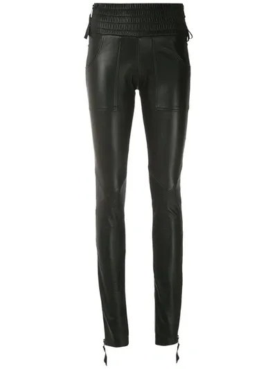 Andrea Bogosian Poulin Leather Skinny Trousers In Black