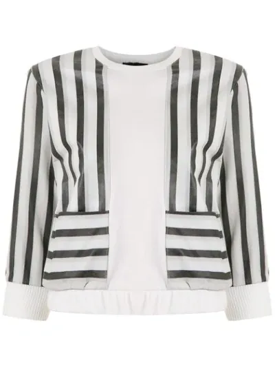 Andrea Bogosian Leather Panelled Sweatshirt In White