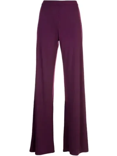 Natori Long Flared Trousers In Purple