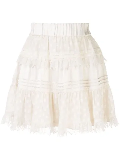 Alexis Yakira Cotton Ruffle Mini Skirt In White