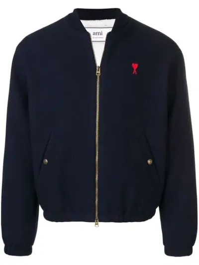 Ami Alexandre Mattiussi Ami De Cœur Bomber Jacket In Blue