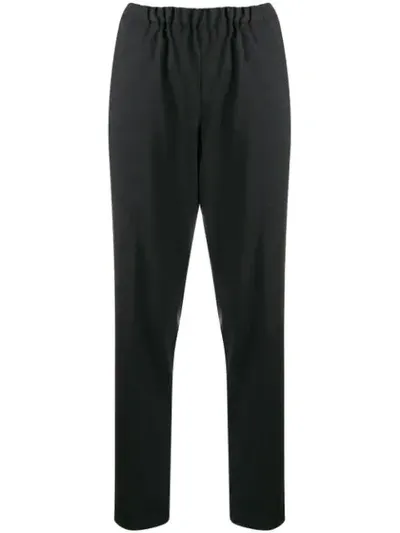 Alberto Biani Cropped Track Trousers In Black