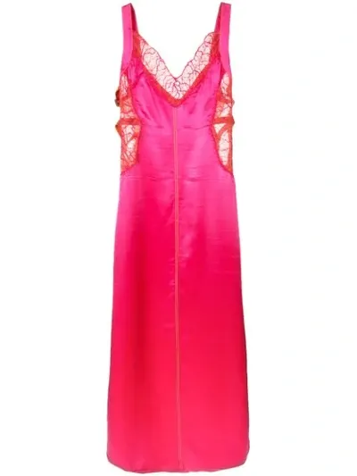 Sies Marjan Alma Satin Side Strapped Dress In Pink