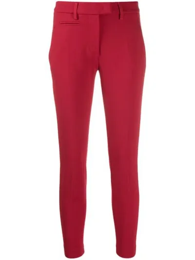 Dondup Cropped Leggings In Red