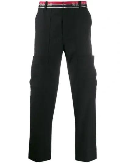 Bally Logo Stripe Tailored Trousers In Black