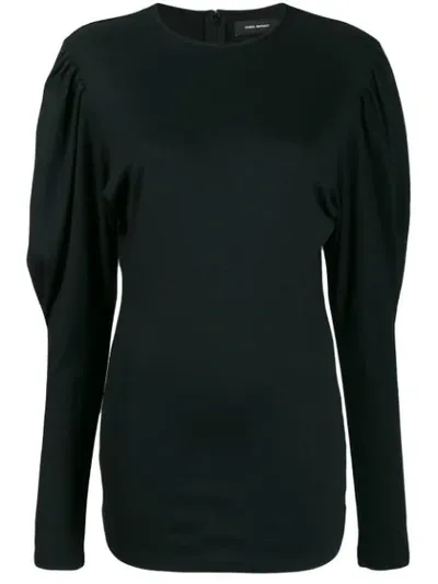 Isabel Marant Davallia Wool-jersey Top In Black