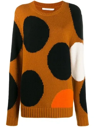 Chinti & Parker Polka Dot Jumper In Brown