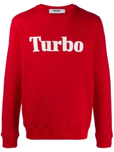 Msgm Turbo Print Sweatshirt In Red