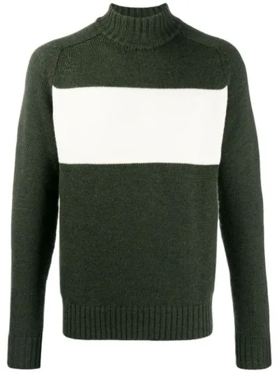 Woolrich Block Panel Jumper In Green