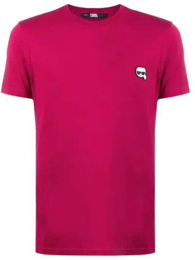 Karl Lagerfeld Patch Detail T-shirt In Red