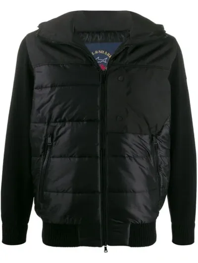 Paul & Shark Hooded Padded Jacket In Black