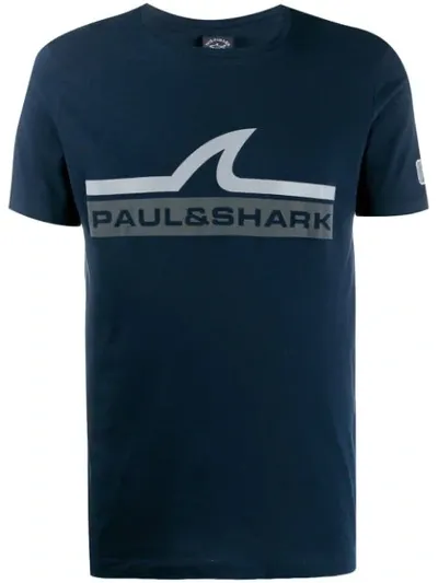 Paul & Shark Logo Print T-shirt In Blue