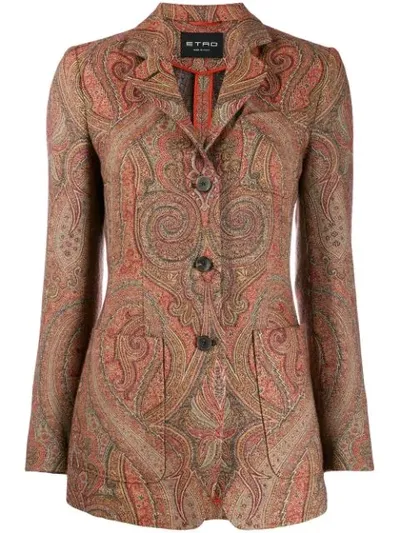 Etro Wool-blend Jacquard Blazer In Multicolor